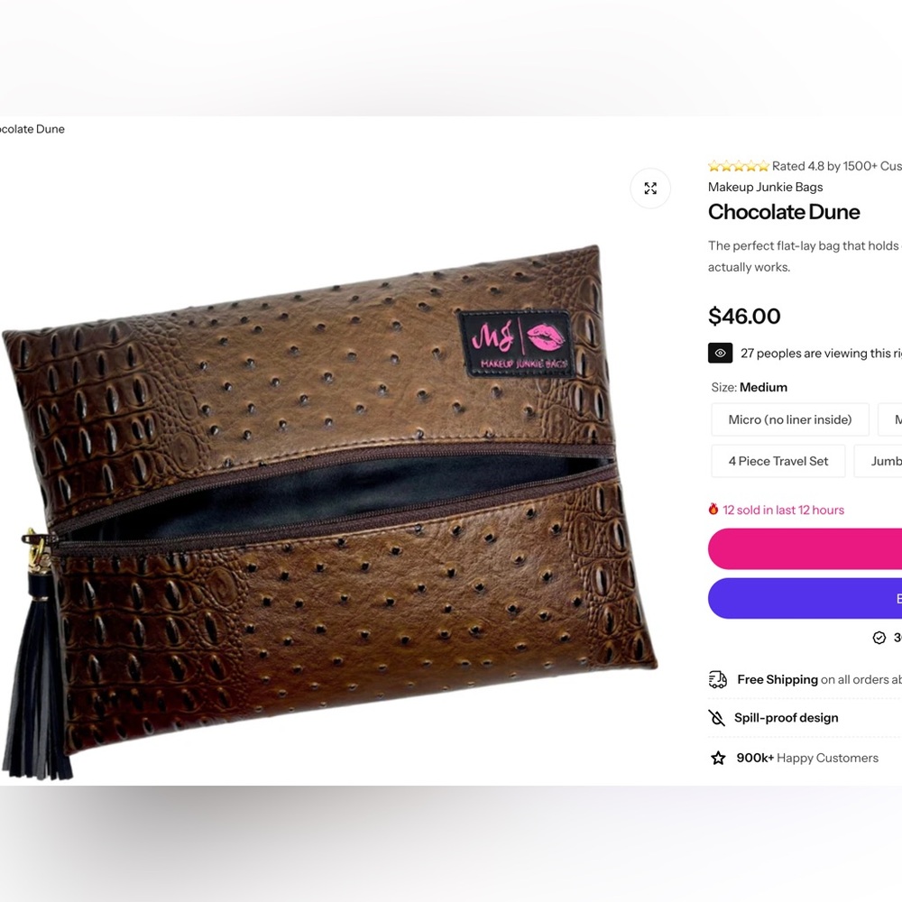 Makeup Junkie Chocolate Dune Medium bag - Picture 3 of 4